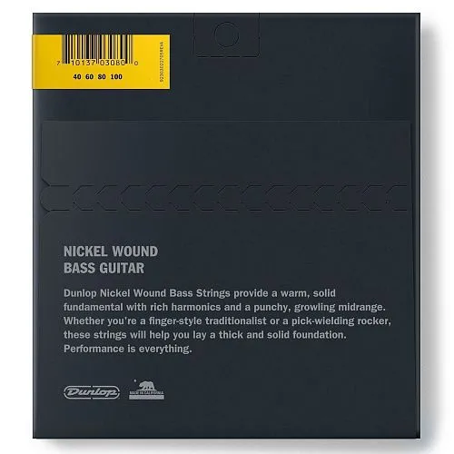 Dunlop DBN40100 (40-100) Комплект струн для бас-гитары.