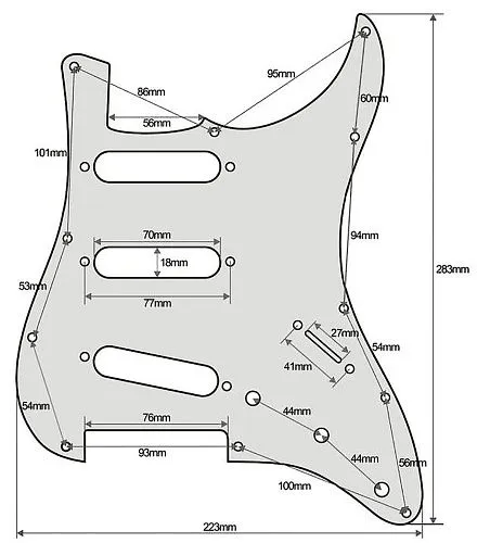 Musiclily MX1148IV Защитная накладка для электрогитары, Fender Stratocaster, 3 слоя, слоновая кость.
