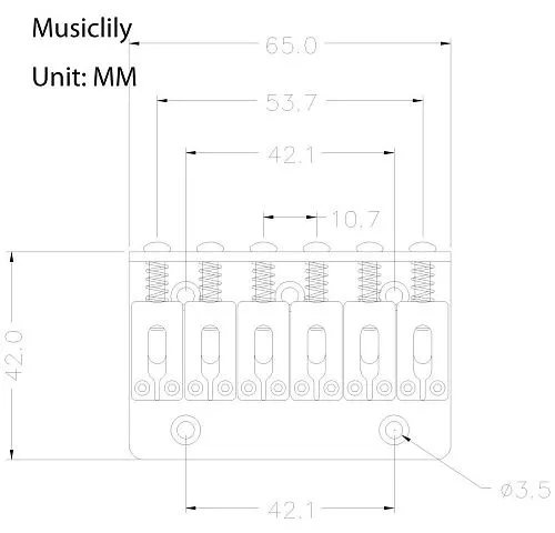 Musiclily M207BK Бридж для электрогитары, черный.
